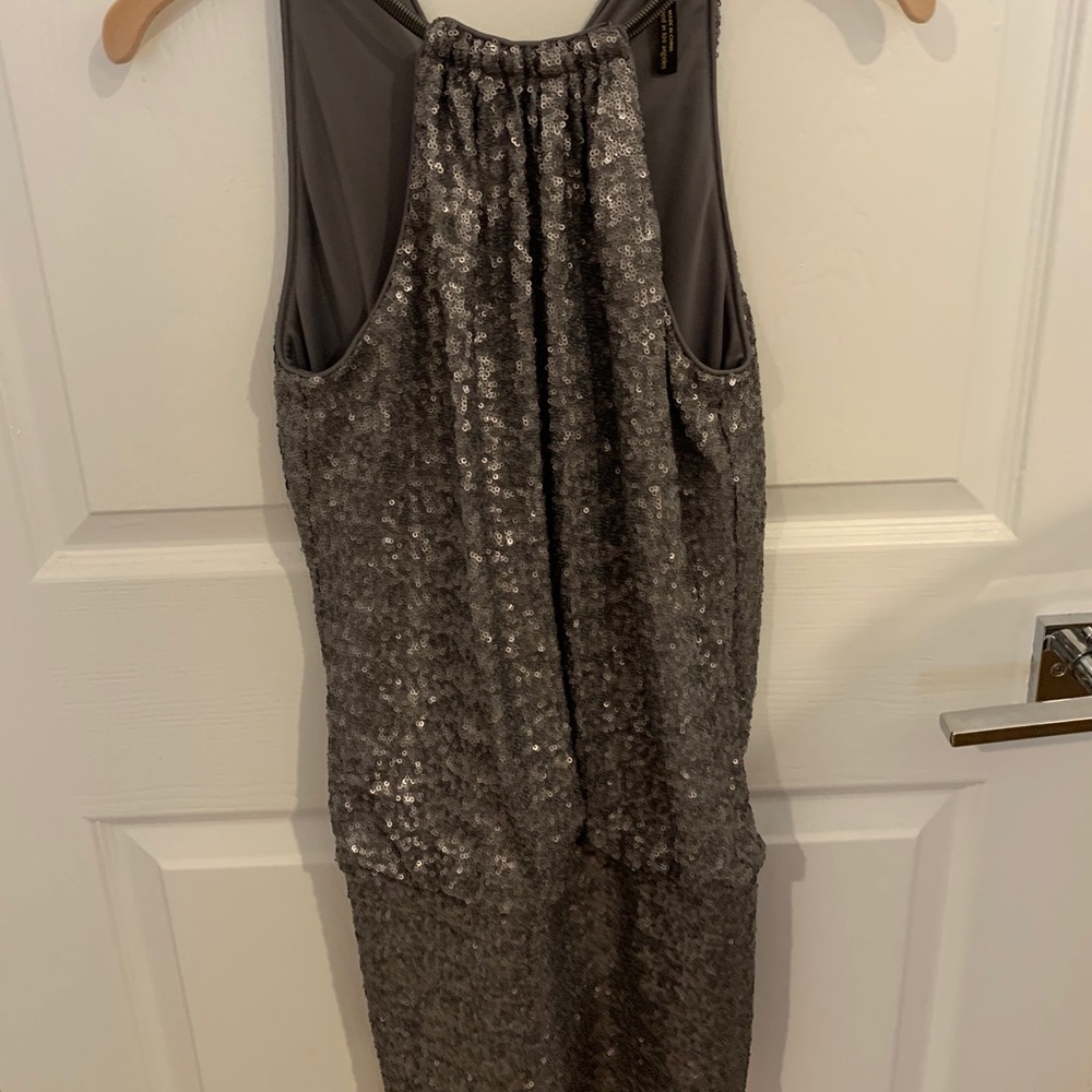 Laundry by Shelli Segal Silver Sequined Dress